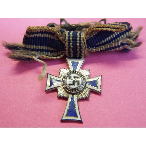 7a - WW2 German Cross of Honour, Mothers Cross with ribbon