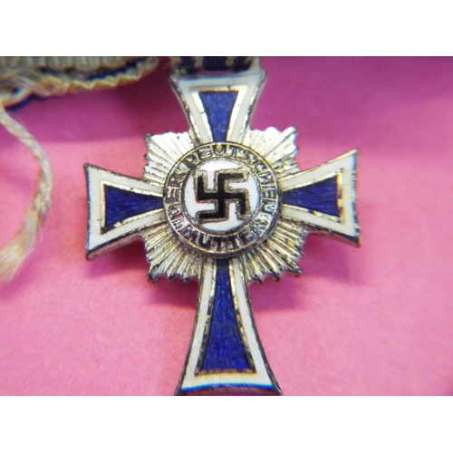 7a - WW2 German Cross of Honour, Mothers Cross with ribbon