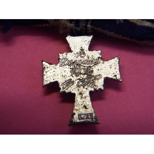 7a - WW2 German Cross of Honour, Mothers Cross with ribbon