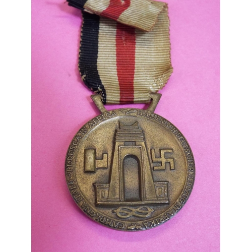 7b - WW2 German-Italian Africa campaign medal with ribbon