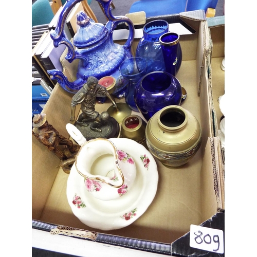 809 - Box of assorted ceramics etc