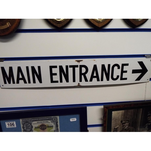 816 - Metal and enamel 'Main Entrance' sign