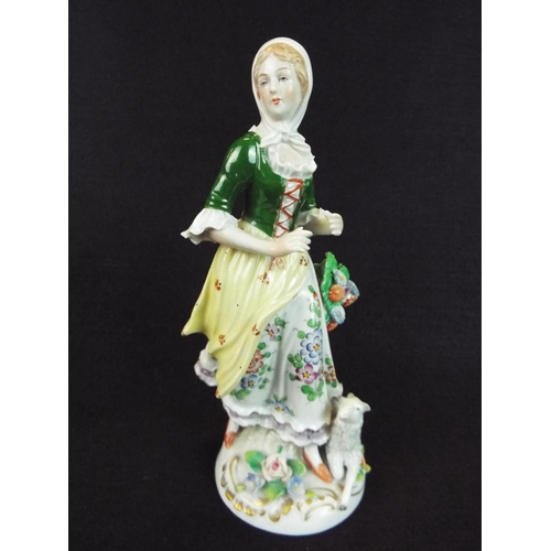 1 - Pair of Sitzendorf, Dresden porcelain pastoral figures. Excellent, cabinet condition.