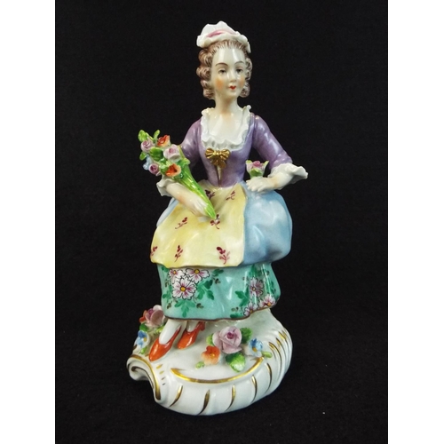 2 - Pair of Sitzendorf, Dresden porcelain pastoral figures. Female in excellent condition. (male figure ... 