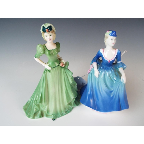 32 - Two Coalport figurines, 'Stella' & 'Taking the Air'  5 inches tall.