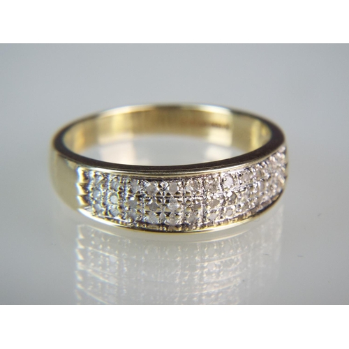 160 - 9ct Gold Multi Diamond set band. 0.25 Diamonds. Finger size 'R5-S'   3.2g