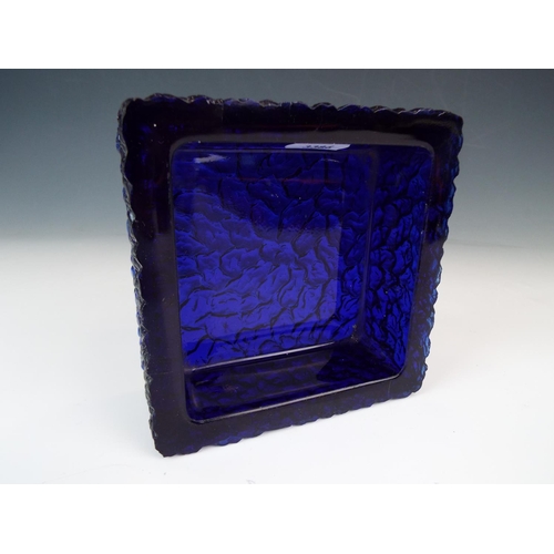 17 - Cobalt blue glass ashtray after or possibly Whitefriars. 4.5 inches square by 2 inches tall.