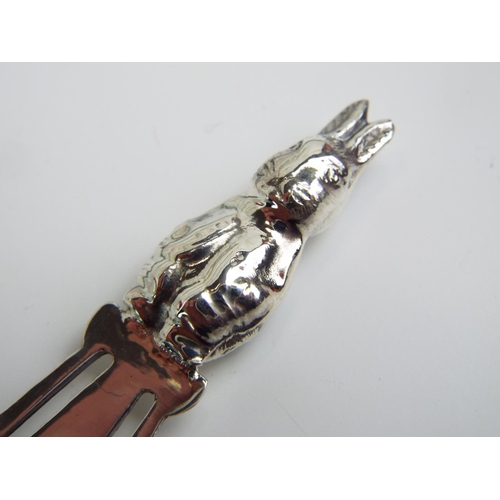 99 - 925 Silver Peter Rabbit bookmark. 3.5 inches long.