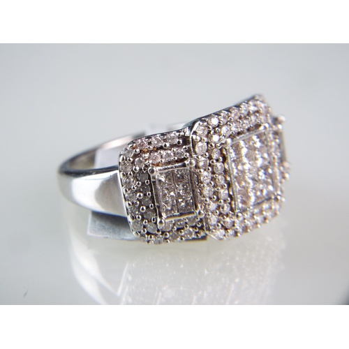 162 - WOW!!!!  Stunning 18ct White Gold Art Deco style Diamond Cluster ring.   Over 2 carats of Diamonds. ... 