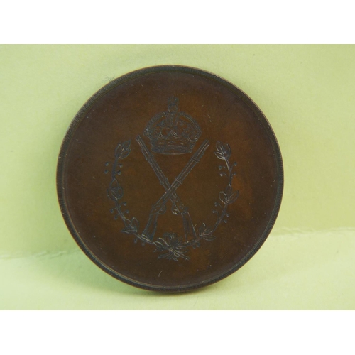 203 - Bronze shooting medal with original box. Dated to 1913