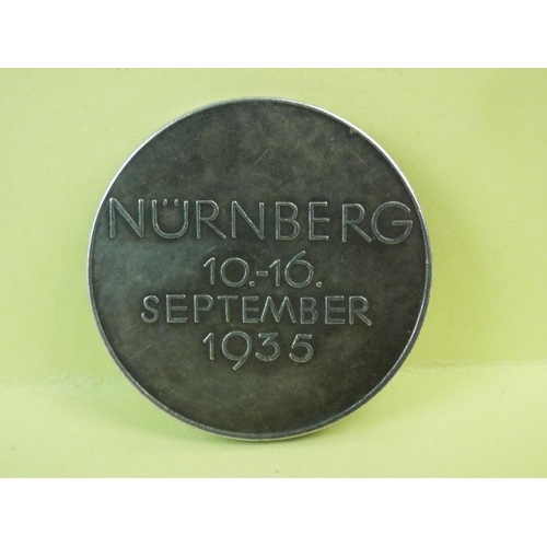 210 - Karl Gothe Silvered 1935 German Reich party Coin. 35mm Diameter.