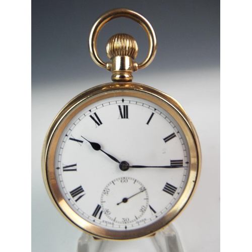 245 - Gold plated, Crown wind, Dennison 17 Jewel Swiss made Pocket watch with enamel face. Interesting ins... 