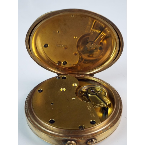 246 - 9ct Gold cased, Crown wind pocket watch, Swiss movement, Enamel dial inscribed 'Rotherhams of London... 