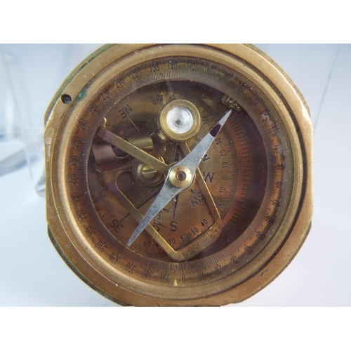 250 - Old Surveyor's brass compass by Stanley of London.