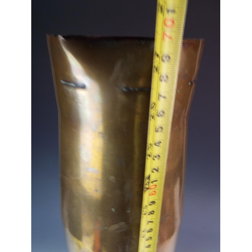 295 - Very large 27 inch tall brass cannon shell. Arrow marked and stamped 1941.