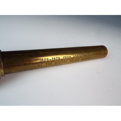 322 - Solid Brass Mace top, inscribed to commemorate the 150th Anniversary of the British Police Service 1... 