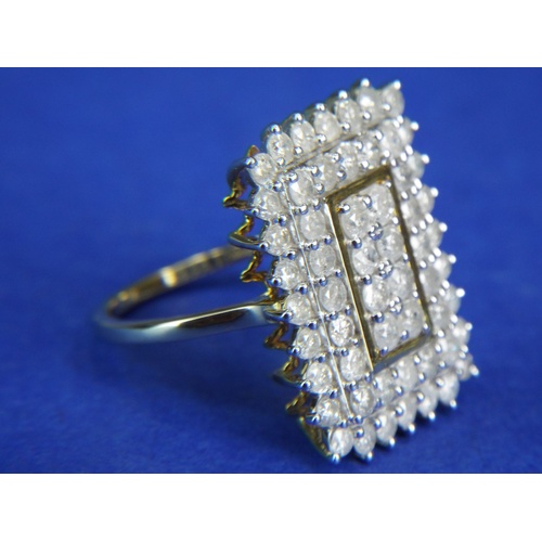 137A - Large Diamond cluster ring set with approx 3cts of Diamonds, each ranging from 2.2mm to 2.6 mm. Set ... 