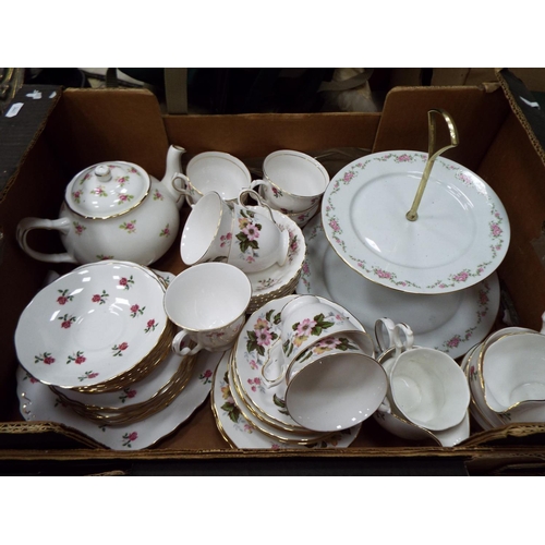 889 - Colclough tea set to include two tier cake plate.