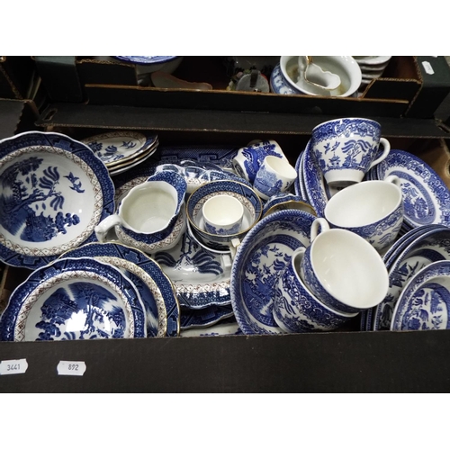 893 - Tray of mostly Booths blue and white ceramics