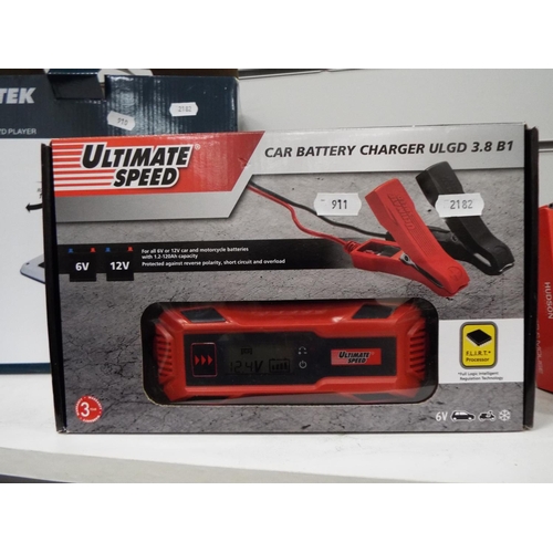 911 - Ultimate speed car battery charger. 6v or 12v. Boxed and unused.