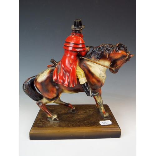 2 - Cold painted Bronze alloy figure of a Highwayman. Cig lighter under seat. 9 inches tall and long. Da... 