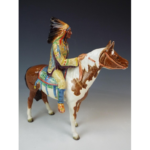 7 - Beswick Indian Chief on a Skewbald pony. Model number 1391. excellent condition.