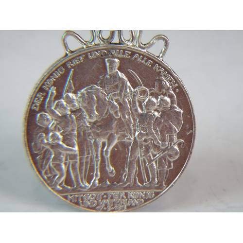 76 - 1913 Three Reichmark silver coin with silver pendant mount.