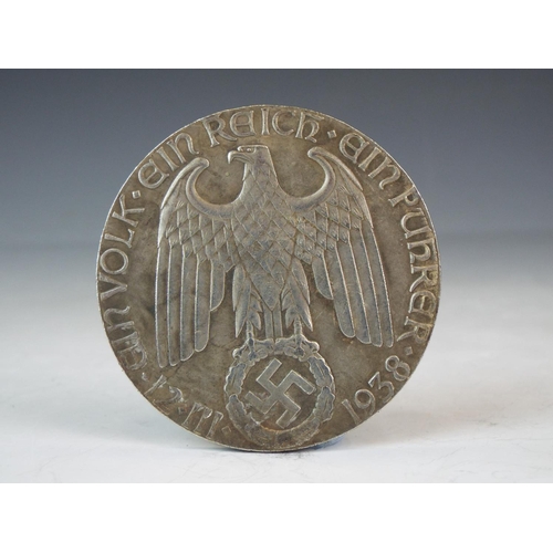 85 - 1938 National Socialist commemorative coin 50mm diameter.