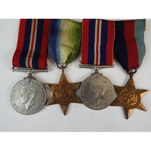 111 - Two 1939/45 medals plus Atlantic star & 39/45 star with ribbons.