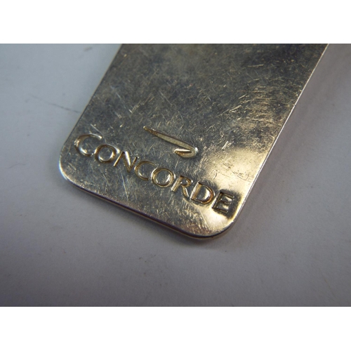 225 - Hallmarked Silver 'Concorde' Keyring. London 2001.   27.2g