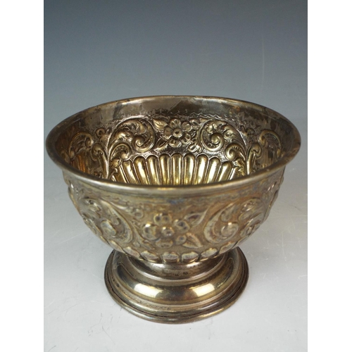 229 - Beautifully decorated Classical Styled  bonbonier with reeded base and repouse decoration. 3 inches ... 