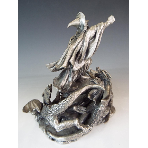 322 - Tudor Mint Myth and Magic pewter figurine. 2004 one year only piece. The Triumphant Wizard.