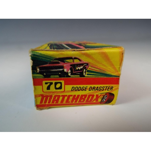 537 - 1970's Matchbox Superfast Dodge Dragster. Model 70. Original box in good condition. Very light playw... 