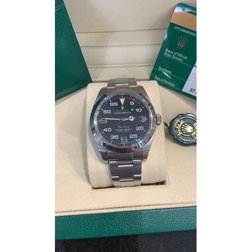 225A - Rolex Air King with original box and paperwork. Stainless steel bezel & matching bracelet strap,  re... 