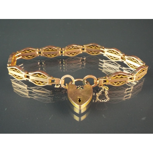 134 - Antique 9ct Rose Gold Bracelet in the Deco Style  15.9g