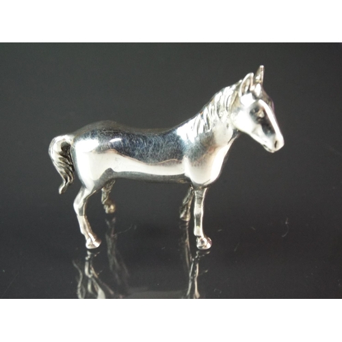 139 - 925 Silver model of a Pony.  38 mm tall.