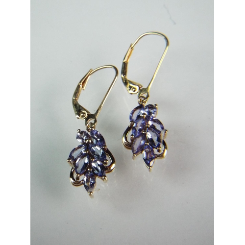 159 - 9ct Topaz stone earrings. 2.6g.