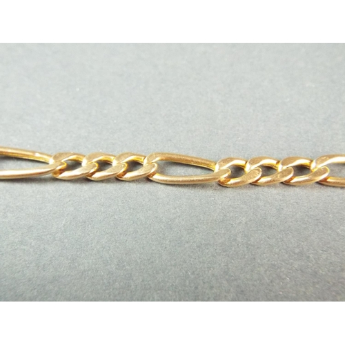 184 - Lovley 9ct Yellow gold 7 inch Bracelet in a Figaro link. Lobster claw catch.  3.7g