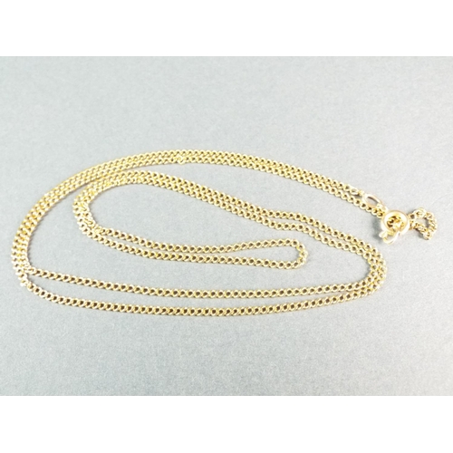 192 - 9ct Yellow Gold 26 inch Flat link chain. 4.4g