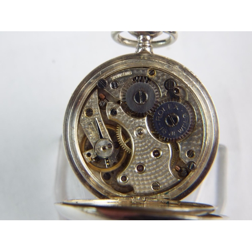 218 - Small Silver cased Rolex Pocket Watch, 5 Jewel Rolex movement, enamel face, High grade 935 swiss Sil... 