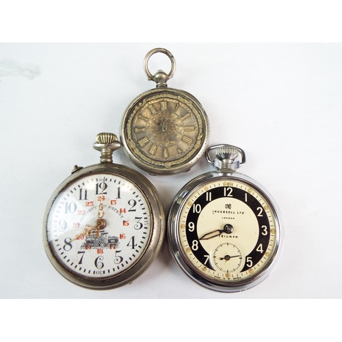 222 - Three old pocket watches, one silver cased for spares/repairs