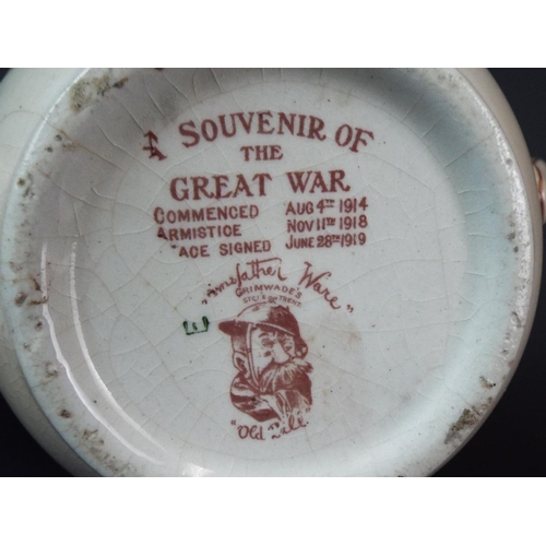 24 - Grimwades, Bainsfather ware 'Old Bill' WW1 Commemorative teapot, Slight age related wear to lid and ... 