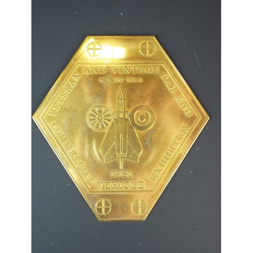 247 - Veteran and vintage brass car plaque 1981