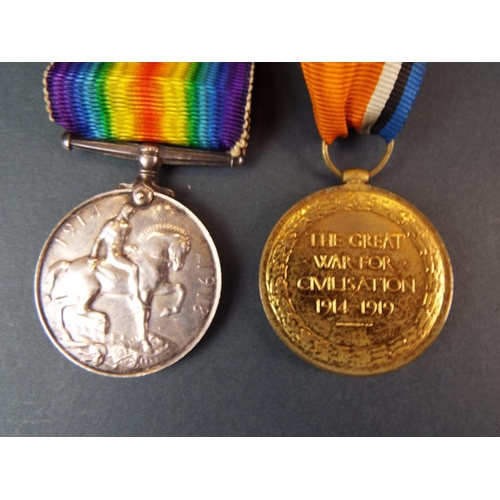 254 - 1914/18 medal and WW1 Victory Medal awarded to 86837 Pte H Taylor Machine Gun Corp