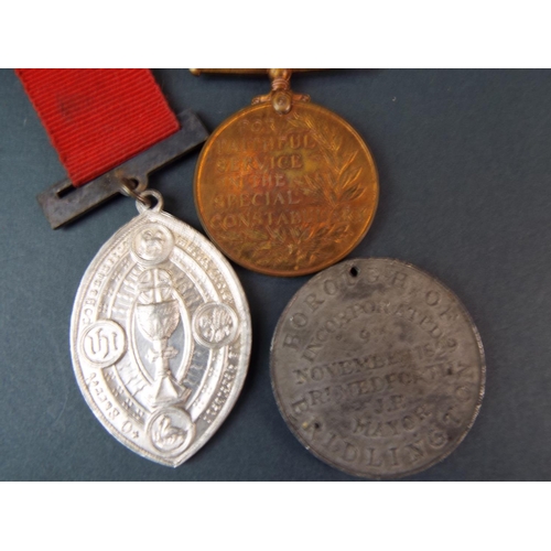 255 - Religeous medal and two civilian medals one Victorian, one WW2