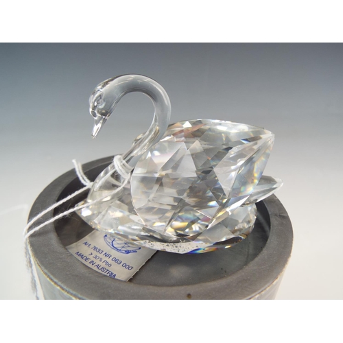 286 - Beautiful Swarovski silver crystal swan with original packing tube.