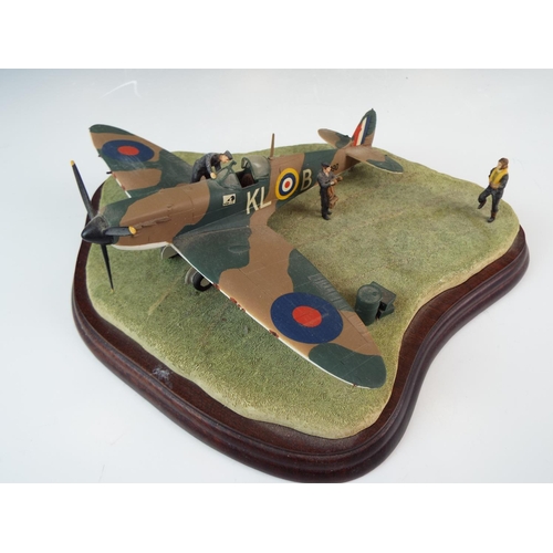 289 - Border Fine Arts, detailed sculpture called 'Scramble'!  A Spitfire being attended by ground crew. S... 