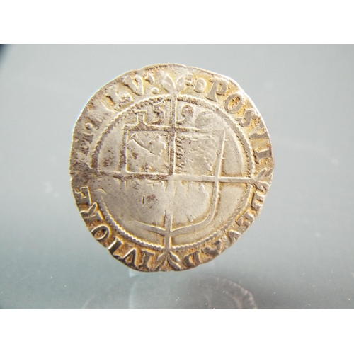 96 - Very rare Tudor, Elizabeth 1st silver shilling. 2.2g.  25mm diameter. Obverse rubbed but clearly vis... 