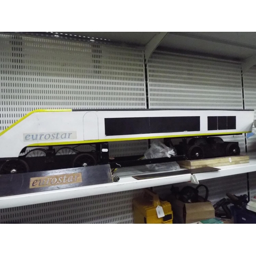 1 - Large scratch built model of a Eurostar train with twin electric motors. Wooden body on steel frame,... 