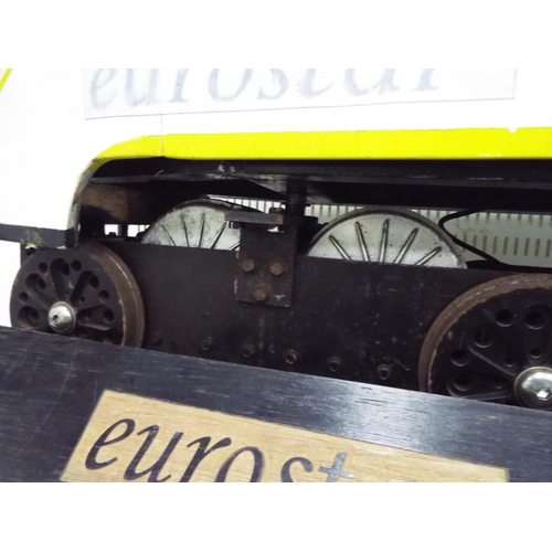 1 - Large scratch built model of a Eurostar train with twin electric motors. Wooden body on steel frame,... 